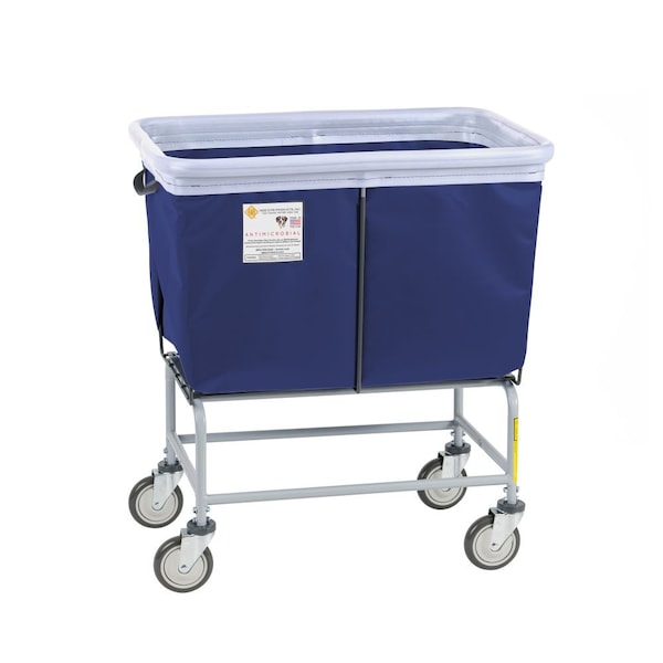 Antimicrobial Elevated Basket Truck, Vinyl, Bumper, 6 Bushel, Navy